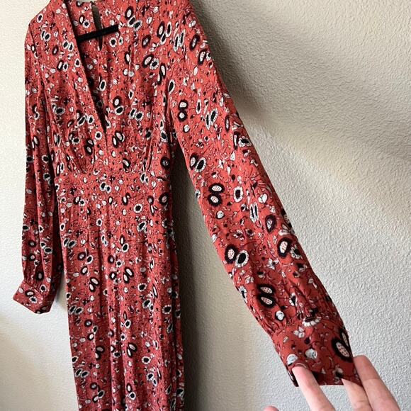Free People Some Like It Floral Print Womens Plunging V Neck Jumpsuit Romper 4 - Picture 6 of 15